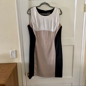 Beautiful tan, black, and white dress